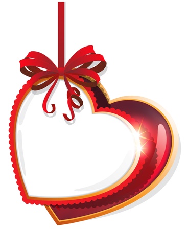 Valentines Day symbol   Hearts and bow on a white backgroundのイラスト素材