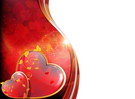 Valentineï¿½s Day card with hearts on abstract  background with place for text のイラスト素材