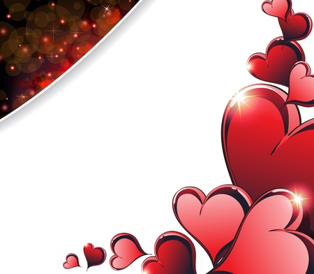 Valentine's Day hearts on a white backgroundのイラスト素材