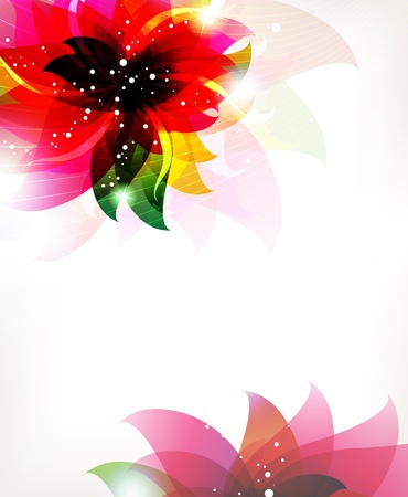Abstract red flower on a white background  Abstract floral card のイラスト素材