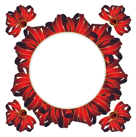 Abstract circle frame with many bowsのイラスト素材