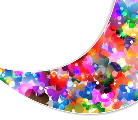 Colorful flying butterflies  Abstract background with place for text のイラスト素材