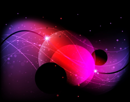 Mysterious planets move on an orbit through the Universeのイラスト素材