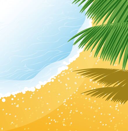 Sandy shore with palmのイラスト素材