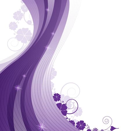 Abstract  lilac background with flowers and place for text のイラスト素材