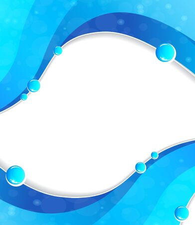  Abstract water waves with bubbles  Blue water background のイラスト素材