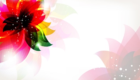 Abstract red flower on a white background. Abstract floral card.のイラスト素材