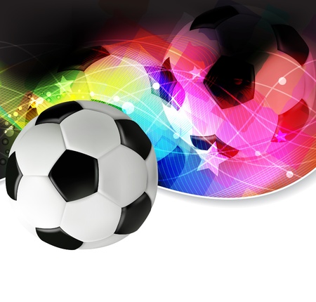Soccer ball on a wavy abstract background のイラスト素材