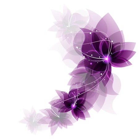 garland of  transparent lilac flowers on a white backgroundのイラスト素材