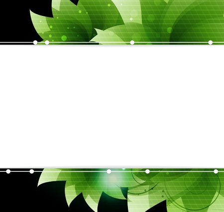  Green flowers on a black background   Abstract floral frameのイラスト素材