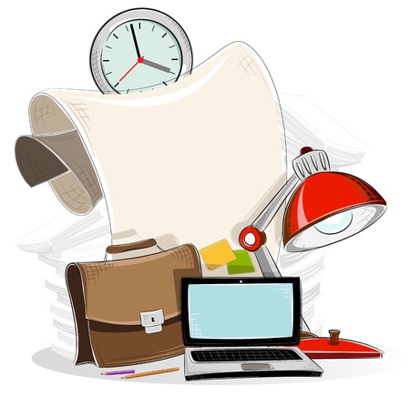 Office supplies on a white background. のイラスト素材
