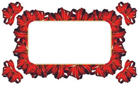 Abstract rectangular frame with many bowsのイラスト素材