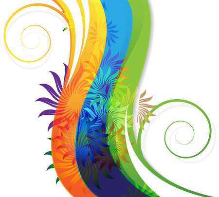 Transparent flowers on abstract striped background. Conceptual design elementのイラスト素材