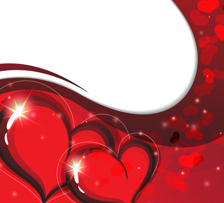 Valentine hearts on a sparkling wavy background. Symbol of loveのイラスト素材