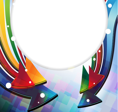 Color arrows. Abstract round border with place for text のイラスト素材