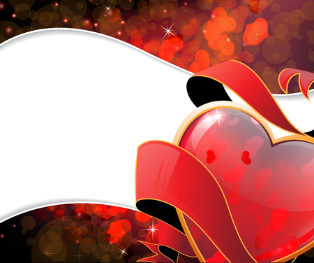 Valentine's Day hearts on a sparkling backgroundのイラスト素材