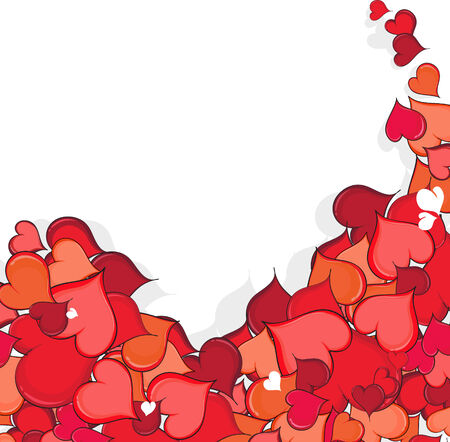 Hand-drawn hearts on white backgroundのイラスト素材