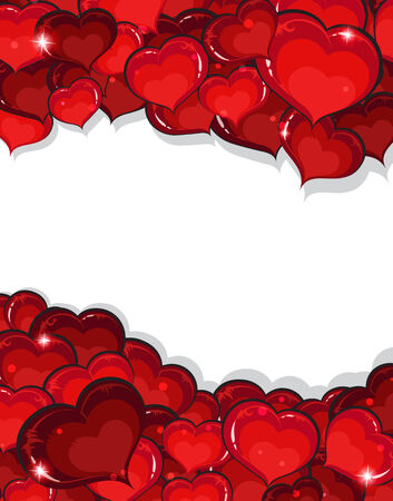 Valentine's Day sparkling hearts with white place for text のイラスト素材
