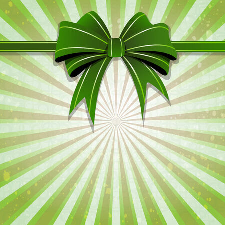 Green bow and ribbon on a striped background. St. Patrick's Day symbolのイラスト素材