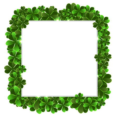 St. Patrick's Day frame with sparkling clover のイラスト素材
