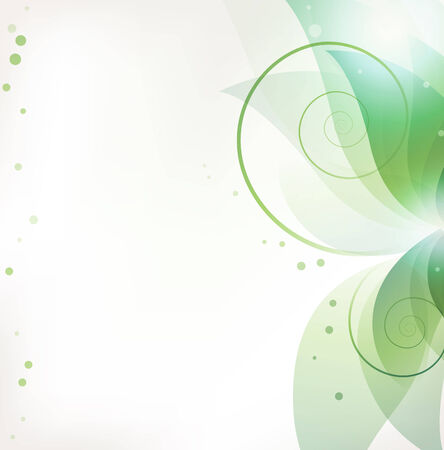 Transparent green flower. Abstract floral card with place for text のイラスト素材