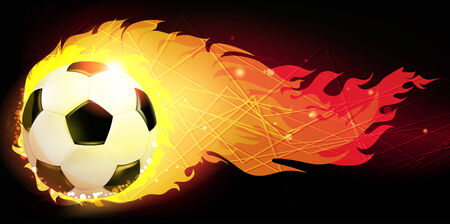 Burning ball on a black backgroundのイラスト素材