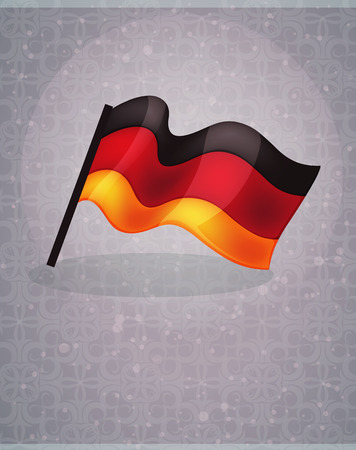 German flag waving in the wind on abstract backgroundのイラスト素材