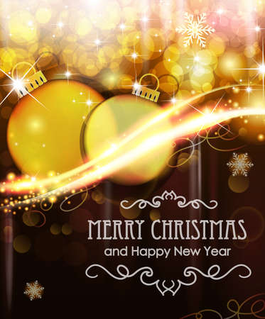 Abstract holiday background with sparkles, snowflakes and Christmas ballsのイラスト素材