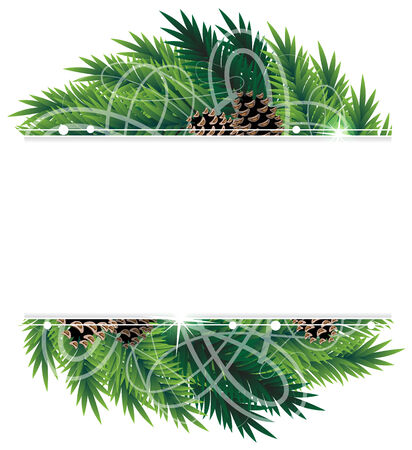 Christmas wreath with pine branches and cones. Abstract winter backgroundのイラスト素材