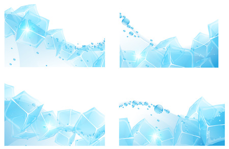 Ice cubes in a clear waterのイラスト素材