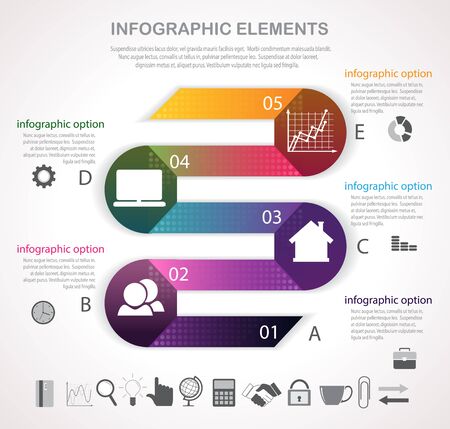 Business infographics with graphs and iconsのイラスト素材