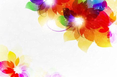 Transparent flowers. Abstract floral card with place for textのイラスト素材