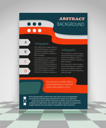 Green, orange and gray abstract design elements on a black background. Abstract vector Business background. Creative flyer design, poster, booklet, brochureのイラスト素材