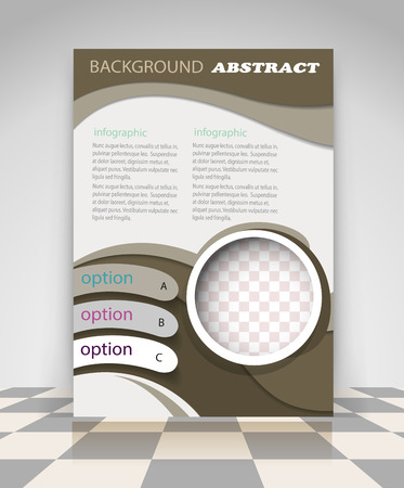 Brown and gray abstract design elements on a white background. Abstract vector Business background. Creative flyer design, poster, booklet, brochureのイラスト素材