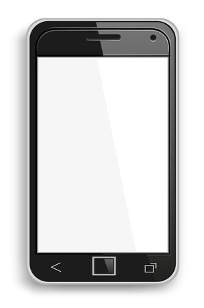 Black mobile phone on a white backgroundのイラスト素材