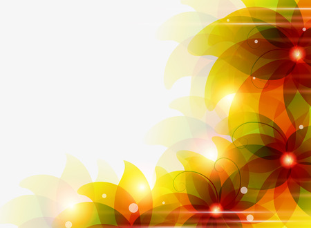 Transparent orange petals on a white background. Abstract background with place for textのイラスト素材