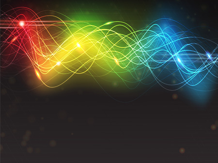 Abstract glowing digital background with sparkling spectral wavesのイラスト素材