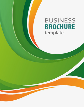 Green and orange abstract vector business background. Creative flyer design, poster, booklet, brochureのイラスト素材