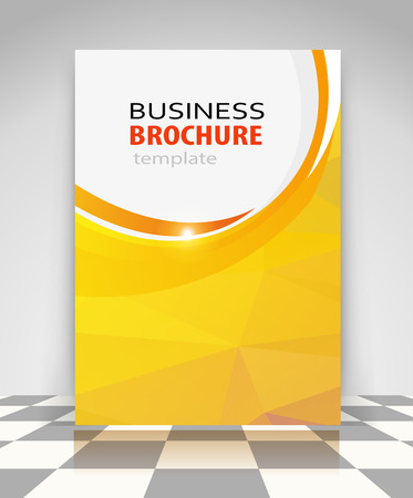 Yellow abstract vector business background. Creative flyer design, poster, booklet, brochureのイラスト素材