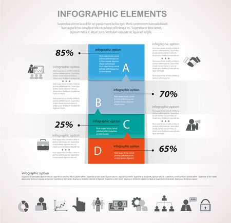 Infographic design template and business icons set. Template for diagram, graph, chart, flyer, presentation, print and website . Business and finance concept options, parts, steps  data visualization.のイラスト素材
