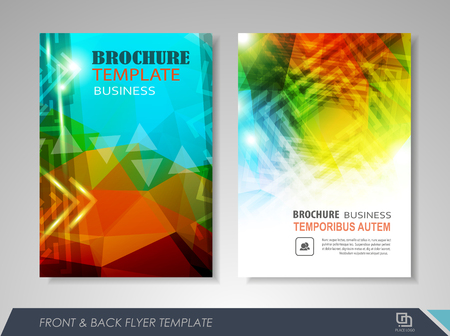 Front and back page brochure template. Flyer design, leaflet cover for business  presentations, magazine covers, posters, booklets, banners.のイラスト素材