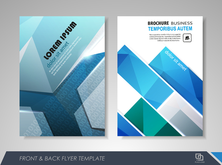 Front and back page brochure template. Flyer design, leaflet cover for business  presentations, magazine covers, posters, booklets, banners.のイラスト素材