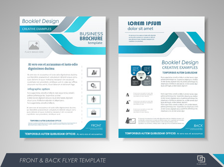 Front and back page brochure template. Flyer design, leaflet cover for business  presentations, magazine covers, posters, booklets, banners.のイラスト素材