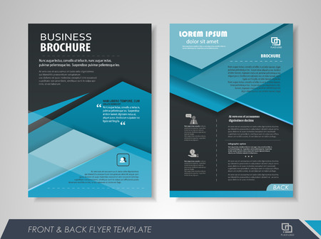 Front and back page annual report brochure design template. Leaflet cover presentation abstract background for business, magazines, posters, booklets, banners. Layout in A4 size.のイラスト素材