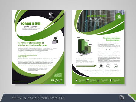 Front and back page annual report brochure design template. Leaflet cover presentation abstract background for business, magazines, posters, booklets, banners. Layout in A4 size.のイラスト素材