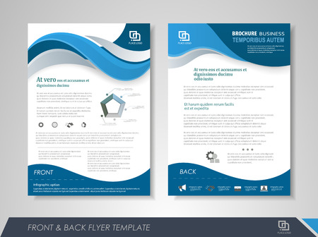 Front and back page annual report brochure design template. Leaflet cover presentation abstract background for business, magazines, posters, booklets, banners. Layout in A4 size.のイラスト素材