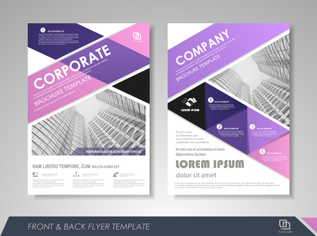 Front and back page brochure template. leaflet cover for business  presentations, magazine covers, posters, booklets, banners.のイラスト素材