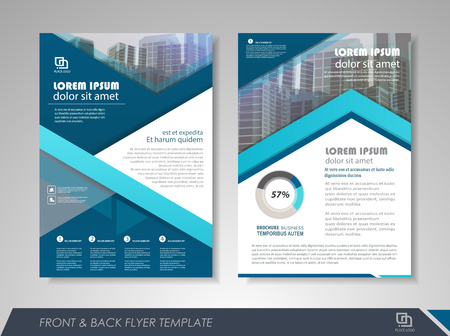 Front and back page annual report brochure flyer design vector template. Leaflet cover presentation abstract background for business, magazines, posters, booklets, banners. Layout in A4 size.のイラスト素材