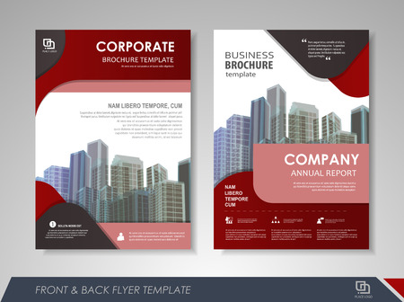 Front and back page annual report brochure flyer design vector template. Leaflet cover presentation abstract background for business, magazines, posters, booklets, banners. Layout in A4 size.のイラスト素材