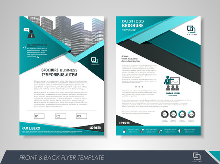 Front and back page annual report brochure flyer design vector template. Leaflet cover presentation abstract background for business, magazines, posters, booklets, banners. Layout in A4 size.のイラスト素材